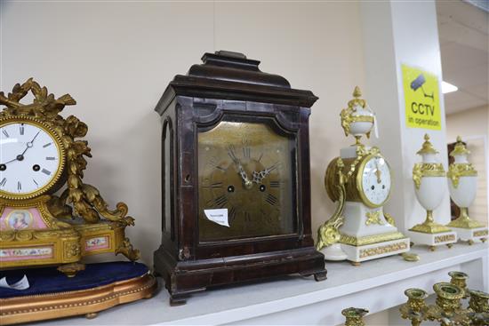 Bailey Chippenham Fecit. A George III walnut cased bracket clock, width 11in. depth 7.75in. height 17in.